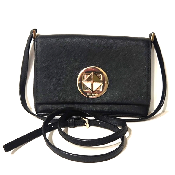 Kate Spade Newbury Lane Black Leather Mini Crossbody Bag - Picture 15 of 15
